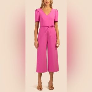 Trina Turk Deann 2 Cropped Jumpsuit in Snapdragon Pink. Pristine Condition.